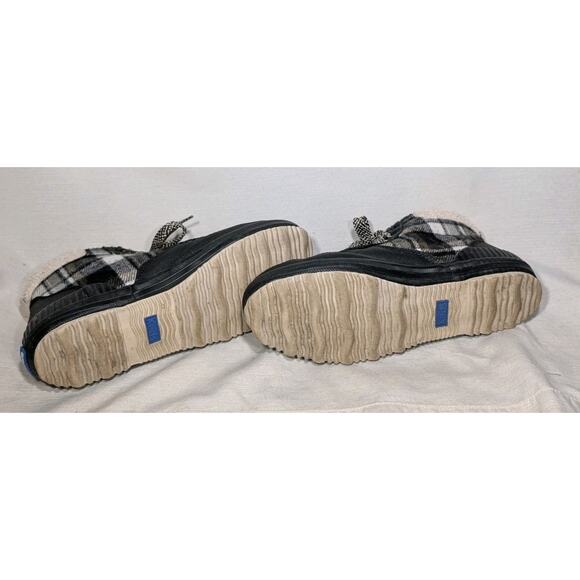 Keds Scout III Black Shearling Madras Plaid Ankle Duck Boots Womens Sz 8 WF65488 - Picture 5 of 6